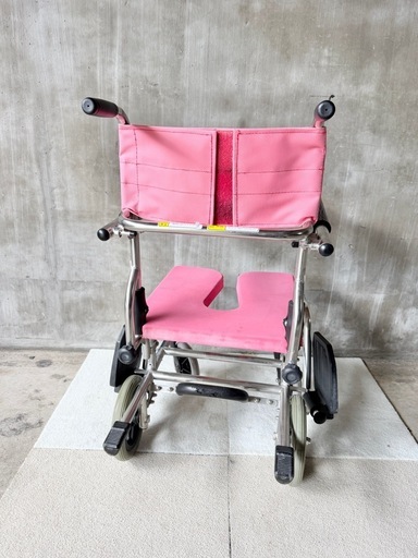 KAWAMURA 入浴用 車椅子 シャワーキャリー 介助 ピンク