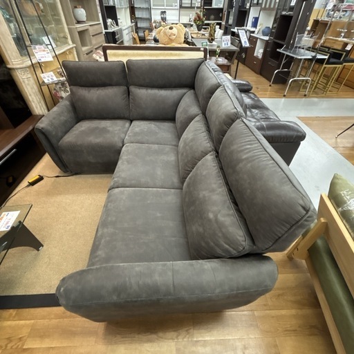 【?買取市場 柴田店】I534 ? ジモティー限定価格！NITORI コーナーソファ 左コーナー片側電動リクライニングソファ ⭐ クリ