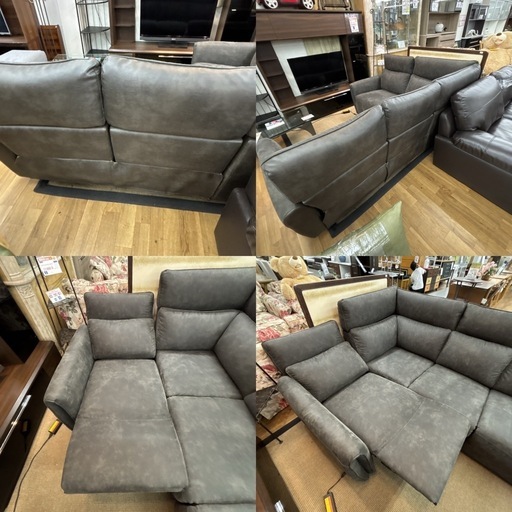 【?買取市場 柴田店】I534 ? ジモティー限定価格！NITORI コーナーソファ 左コーナー片側電動リクライニングソファ ⭐ クリ