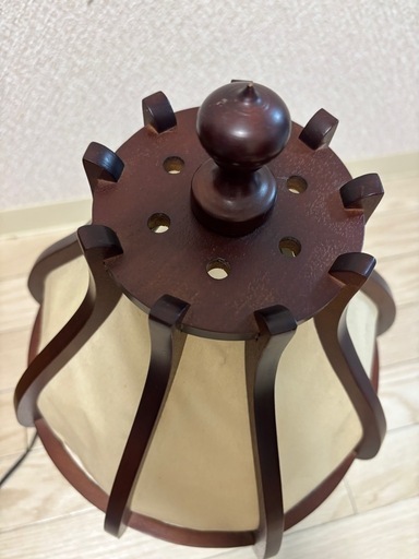 【美品】北海道民芸家具 テーブルランプ C型 樺材無垢 卓上照明 和モダン 飛騨産業