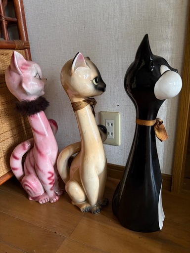 陶器製　猫の置き物　３匹　セット
