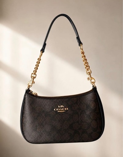 coach テリ ショルダー バッグ・シグネチャー キャンバス　ブラウン
