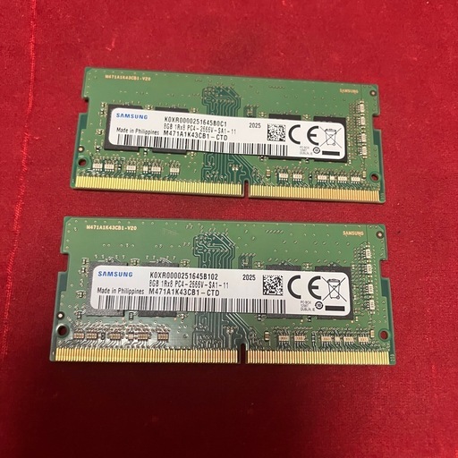 8GB PC4-2666V ノート用 メモリ 2個セット 合計16GB
