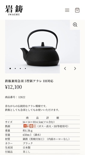 南部鉄器 岩鋳　急須 