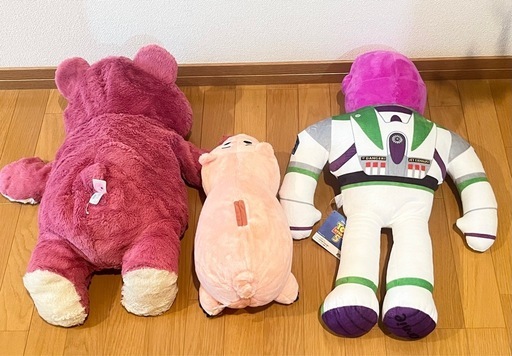 トイストーリー　超超BIGぬいぐるみ　バズ　ロッツォ　ハム　セット