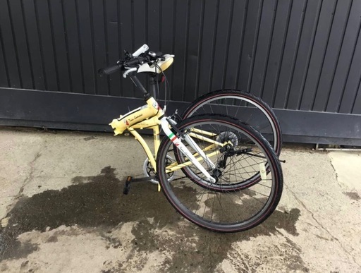 h-420△ y 岐阜発/ 26インチ/ 折りたたみ自転車/ ランボルギーニ/ 6段変速/ 走行確認/ Rタイヤパンク/ 現状品/j/