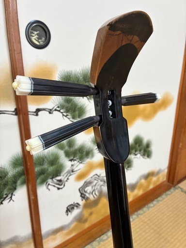 沖縄三線本島産クルチ(黒木) ユナー！与那城型本皮一枚張り⑧ (ちょこ