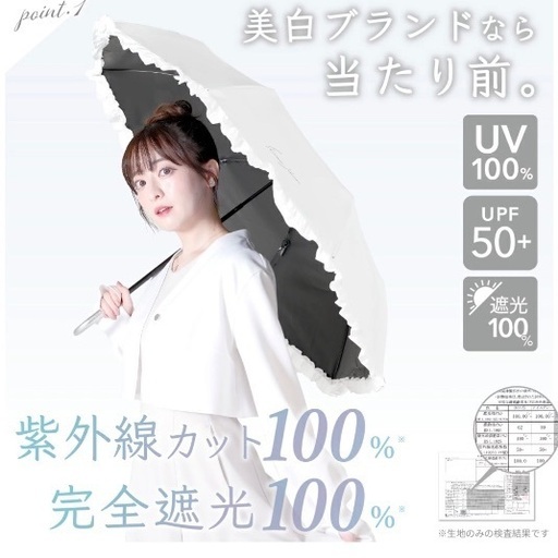 公式完売 Shiro no Sakura 折りたたみ完全遮光日傘 風鈴草 アイスブルー