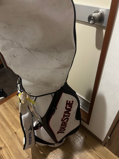 TOURSTAGE ゴルフ キャディバッグ ブラック ホワイト (小清水) 宇部の