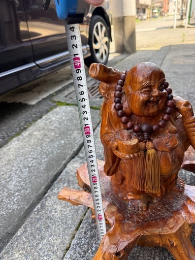 ?布袋尊　木彫り　おまけにもう一体も付けます。