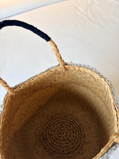 新品✨シルバースパンコール　軽量カゴバッグ