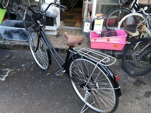 リサイクルショップどりーむ鹿大前店　No.70 自転車　27インチ　ブラックカラー　前カゴ　※サドル固着　ライト無し
