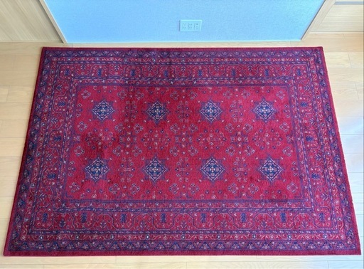 【美品/25年購入】トルコ製 ウィルトンラグ 約160×230cm レッド