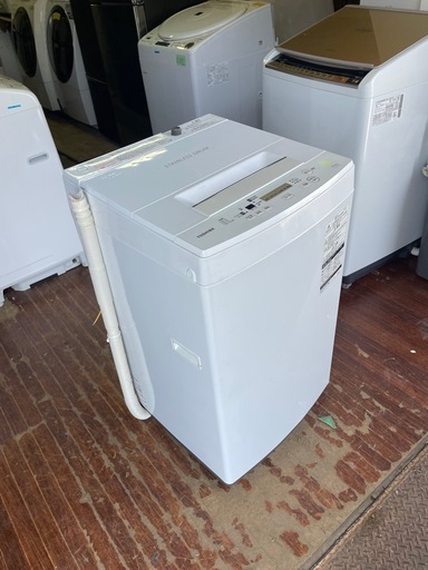 北九州市内配送無料　保証付き 東芝 TOSHIBA 全自動洗濯機 4.5kg ピュアホワイト AW-45M5