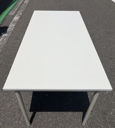 極美品 オフィスコム ワークテーブル オフィステーブル ホワイト 白 幅140 奥行70cm 高さ70cm 