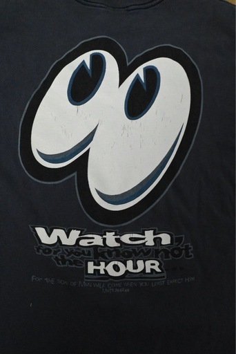 90s USA製 Witness Wear Watch the HOUR 両面プリントTシャツ L ネイビー ヴィンテージ