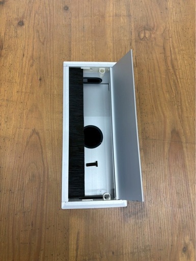 【美品】大型ミーティングテーブル｜木目×ブラック｜配線ボックス付き｜会議・オフィス・在宅ワークに！