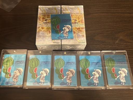 遊戯王 未開封BOX2個＋ワンピース ファンアートカード6枚 まとめ売り