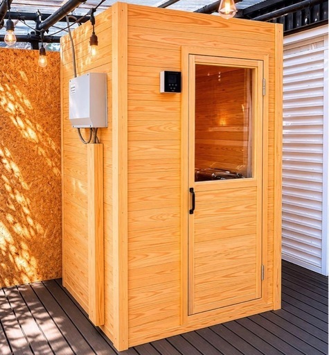 【新品未使用】【美品】家庭用サウナ 1人用 ロウリュ可 サウナヒーター付 200V 個室サウナ
