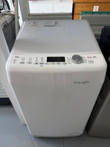 洗濯機e-angle ANG-WM-B70-W 2021年製 7.0kg ホワイト (バイリー) 遠賀