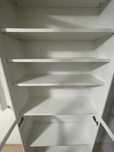 IKEAガラス扉付き ホワイト 本棚 収納棚