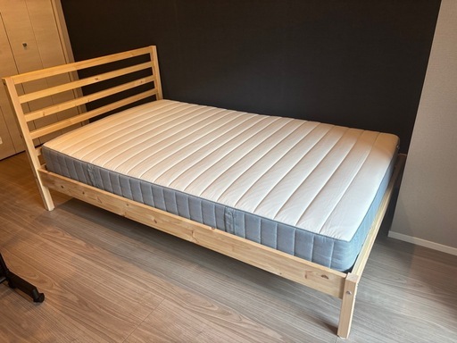 【使用期間10日】IKEA セミダブルベッド（フレーム・すのこ）美品