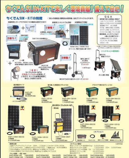 ほぼ未使用●ポータブル電源ちくでんSUN・KIT● ソーラーパネルセット 防災