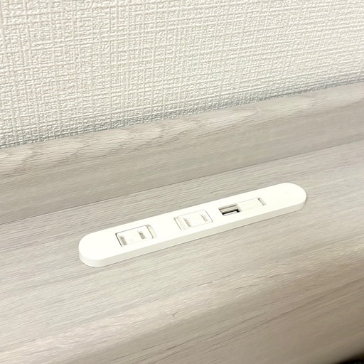 ✨️コンセント･棚付きダブルベッドフレーム✨️ロータイプ  すのこ グレージュ?‬
