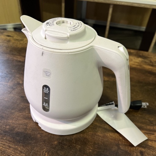 象印 電気ケトル 0.8L ホワイト 電気ポット 湯沸かし 動作確認済み