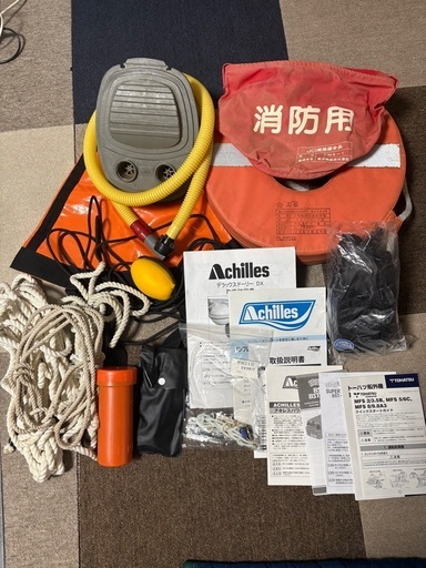 【即出船可能】アキレス JBR-308 上州屋モデル＋トーハツ MFS6C 6馬力＋デラックスドーリーDX＋法定備品フルセット
