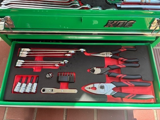 KTC 工具セット　中古 KTC 工具セット(チェストタイプ)[60点](レッド) (SK4601XR) 京都機械 