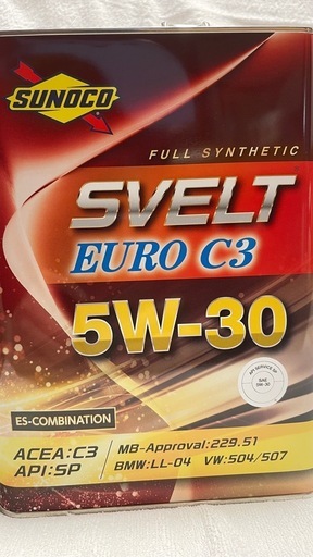 5W-30 エンジンオイル　化学合成油　4L　未開封