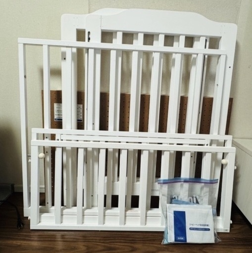 【カトージ】ミニベビーベッド（90×60cm）マンションにも◎収納付き