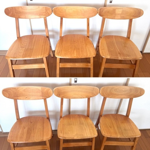 6人掛ダイニングテーブルセット☆【天然木材】180x80x76cm (Tomo) 近鉄 