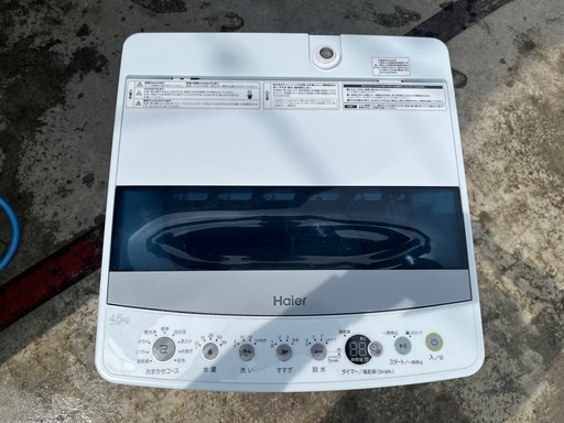 ２０２０年製　ハイアール　全自動洗濯機　４．５ｋｇ　ホワイト　ブルー／ホワイト　ＪＷ－Ｃ４５Ｄ