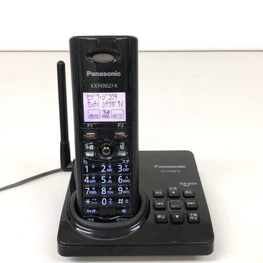 ss8876　パナソニック コードレス電話機 VE-SV08DL-K 充電台(親機) 子機1台 ブラック 取説付き Panasonic