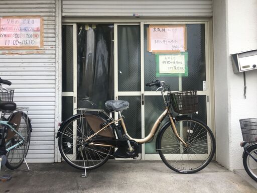 地域限定送料無料　ブリヂストン　アシスタ　12,3AH　子供乗せ　薄茶　パスウィズ　ビビDX　神戸市　電動自転車　