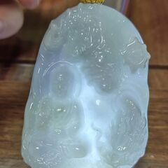 天然ミャンマーA級翡翠一念の間一念成仏一念成魔人物ペンダントの画像