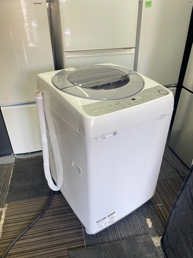 北九州市内配送無料　保証付き シャープES-GV8C-S 全自動洗濯機 シルバー [洗濯8.0kg /上開き]