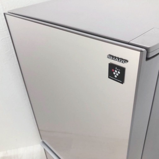 (送料無料) 2021年 極美品 冷蔵庫 SHARP 強化ガラス製ドア プラズマクラスター つけかえどっちもドア LED照明 ⑤