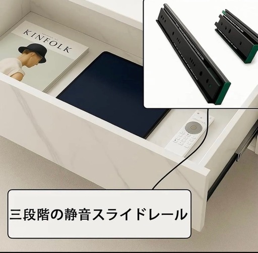 ローテーブル センターテーブル リビングテーブル 大理石柄 引き出し収納