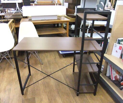 ニトリ システムデスク 幅110×奥行53×高さ115cm 机 つくえ パソコンデスク PCデスク ブラウン NITORI 学習机 札