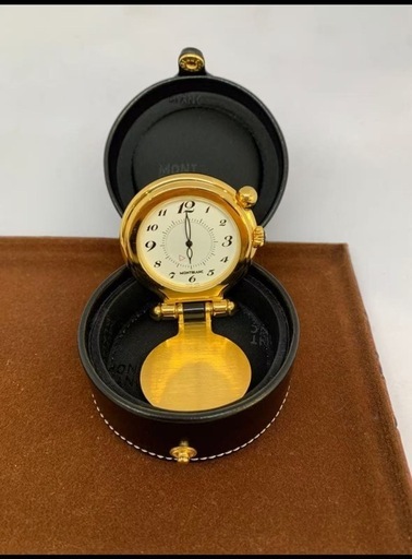 MONTBLANC 置時計 トラベルクロック ゴールドカラー未稼働品 (Mirai