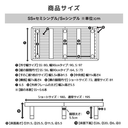 新品⭐︎未使用！すのこベッド幅90 