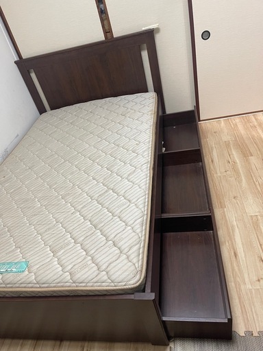 ベッド下部に3杯の引き出し収納します。 ベッド 収納 ベッド下 ベッド下収納 引き出し 引出し2個セット 収納 