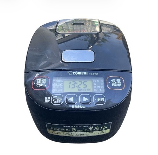 【美品/20年製】象印 マイコン炊飯ジャー 極め炊き NL-BV05-BA 3合炊き 5mm黒厚釜 パンメニュー搭載 クリーニング