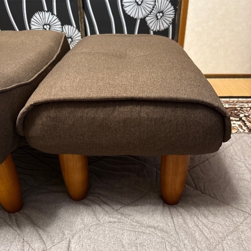 一人用　リクライニングチェア　オットマン付き