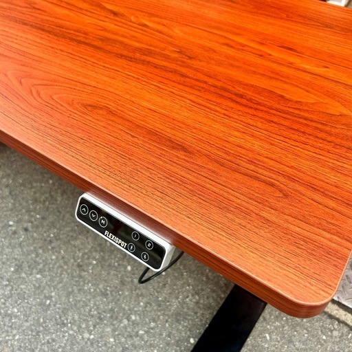FlexiSpot E7 電動昇降デスク キャスター付き 140×70 マホガニー