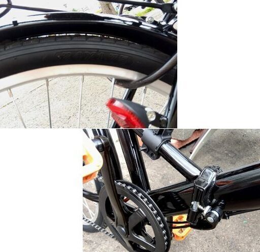 FOLDING BICYCLE 24インチ 折りたたみ自転車 7段変速 鍵付き カゴ 