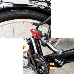 FOLDING BICYCLE 24インチ 折りたたみ自転車 7段変速 鍵付き カゴ 